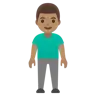 Man Standing: Medium Skin Tone Emoji 🧍🏽‍♂️ image - Google Noto Color style