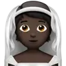 Person With Veil: Dark Skin Tone Emoji 👰🏿 image - Apple style