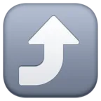 Emoji Freccia che punta verso destra e poi verso l'alto ⤴ image - Facebook Meta style