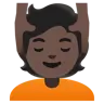 Person Getting Massage: Dark Skin Tone Emoji 💆🏿 image - Google Noto Color style