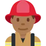 Man Firefighter: Medium-Dark Skin Tone Emoji 👨🏾‍🚒 image - Twitter / X (Twemoji) style