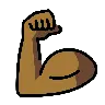 Flexed Biceps: Medium-Dark Skin Tone Emoji 💪🏾 image - OpenMoji style