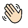 Waving Hand: Light Skin Tone Emoji 👋🏻 image - OpenMoji style