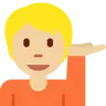 Person Tipping Hand: Medium-Light Skin Tone Emoji 💁🏼 image - Twitter / X (Twemoji) style