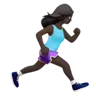 Woman Running Facing Right: Dark Skin Tone Emoji 🏃🏿‍♀️‍➡️ image - Apple style