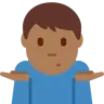 Man Shrugging: Medium-Dark Skin Tone Emoji 🤷🏾‍♂️ image - Twitter / X (Twemoji) style