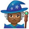 Woman Mage: Medium-Dark Skin Tone Emoji 🧙🏾‍♀️ image - WhatsApp style