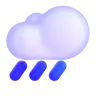 बारिश के साथ बादल Emoji 🌧 image - Microsoft 3D Fluent style