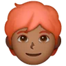Person: Medium-Dark Skin Tone, Red Hair Emoji 🧑🏾‍🦰 image - Samsung style