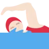 Woman Swimming: Light Skin Tone Emoji 🏊🏻‍♀️ image - Twitter / X (Twemoji) style