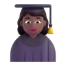 Woman Student: Medium-Dark Skin Tone Emoji 👩🏾‍🎓 image - Microsoft 3D Fluent style
