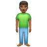 Man Standing: Medium-Dark Skin Tone Emoji 🧍🏾‍♂️ image - WhatsApp style