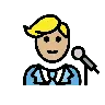 Man Singer: Medium-Light Skin Tone Emoji 👨🏼‍🎤 image - OpenMoji style