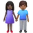 Woman And Man Holding Hands: Dark Skin Tone, Medium-Dark Skin Tone