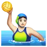 Woman Playing Water Polo: Light Skin Tone Emoji 🤽🏻‍♀️ image - WhatsApp style