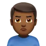 Man Pouting: Medium-Dark Skin Tone Emoji 🙎🏾‍♂️ image - Apple style