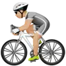 Person Biking: Medium-Light Skin Tone Emoji 🚴🏼 image - Apple style