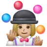 Woman Juggling: Medium-Light Skin Tone Emoji 🤹🏼‍♀️ image - Samsung style