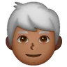 Man: Medium-Dark Skin Tone, White Hair Emoji 👨🏾‍🦳 image - Samsung style
