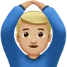 Man Gesturing Ok: Medium-Light Skin Tone Emoji 🙆🏼‍♂️ image - Apple style