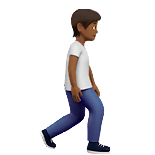 Person Walking Facing Right: Medium-Dark Skin Tone