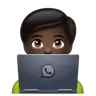 Technologist: Dark Skin Tone Emoji 🧑🏿‍💻 image - WhatsApp style