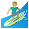 Man Surfing: Medium-Light Skin Tone Emoji 🏄🏼‍♂️ image - Google Noto Color style