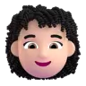 Woman: Light Skin Tone, Curly Hair Emoji 👩🏻‍🦱 image - Microsoft 3D Fluent style