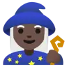 Woman Mage: Dark Skin Tone Emoji 🧙🏿‍♀️ image - Google Noto Color style