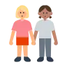 Women Holding Hands: Medium-Light Skin Tone, Medium Skin Tone Emoji 👩🏼‍🤝‍👩🏽 image - Tossface style