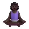 Woman In Lotus Position: Dark Skin Tone Emoji 🧘🏿‍♀️ image - Microsoft 3D Fluent style