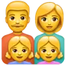 Family: Man, Woman, Girl, Girl Emoji 👨‍👩‍👧‍👧 image - WhatsApp style