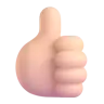 Thumbs Up: Light Skin Tone Emoji 👍🏻 image - Microsoft 3D Fluent style