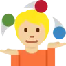 Person Juggling: Medium-Light Skin Tone Emoji 🤹🏼 image - Twitter / X (Twemoji) style