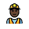 Construction Worker: Dark Skin Tone Emoji 👷🏿 image - OpenMoji style