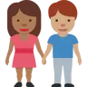 Woman And Man Holding Hands: Medium-Dark Skin Tone, Medium Skin Tone Emoji 👩🏾‍🤝‍👨🏽 image - Twitter / X (Twemoji) style