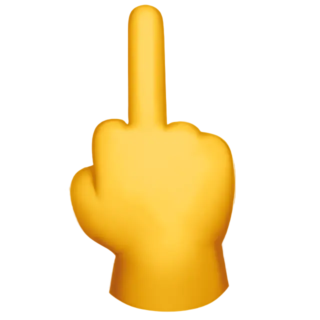 มือที่พลิกกลับด้วยการขยายนิ้วกลาง