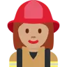 Woman Firefighter: Medium Skin Tone Emoji 👩🏽‍🚒 image - Twitter / X (Twemoji) style