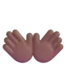 Open Hands: Medium-Dark Skin Tone Emoji 👐🏾 image - Microsoft 3D Fluent style