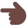 Backhand Index Pointing Left: Dark Skin Tone Emoji 👈🏿 image - Tossface style