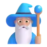 Man Mage: Medium-Light Skin Tone Emoji 🧙🏼‍♂️ image - Microsoft 3D Fluent style