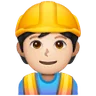 Construction Worker: Light Skin Tone Emoji 👷🏻 image - Samsung style