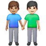 Men Holding Hands: Light Skin Tone, Medium Skin Tone Emoji 👨🏻‍🤝‍👨🏽 image - Samsung style