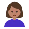 Woman Pouting: Medium Skin Tone Emoji 🙎🏽‍♀️ image - Tossface style