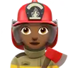 Woman Firefighter: Medium-Dark Skin Tone Emoji 👩🏾‍🚒 image - Apple style