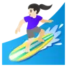 Woman Surfing: Light Skin Tone Emoji 🏄🏻‍♀️ image - Google Noto Color style