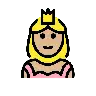 Princess: Medium-Light Skin Tone Emoji 👸🏼 image - OpenMoji style