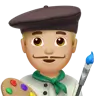 Man Artist: Medium-Light Skin Tone Emoji 👨🏼‍🎨 image - Apple style