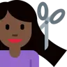 Woman Getting Haircut: Dark Skin Tone Emoji 💇🏿‍♀️ image - Twitter / X (Twemoji) style