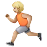 Person Running: Medium-Light Skin Tone Emoji 🏃🏼 image - Samsung style